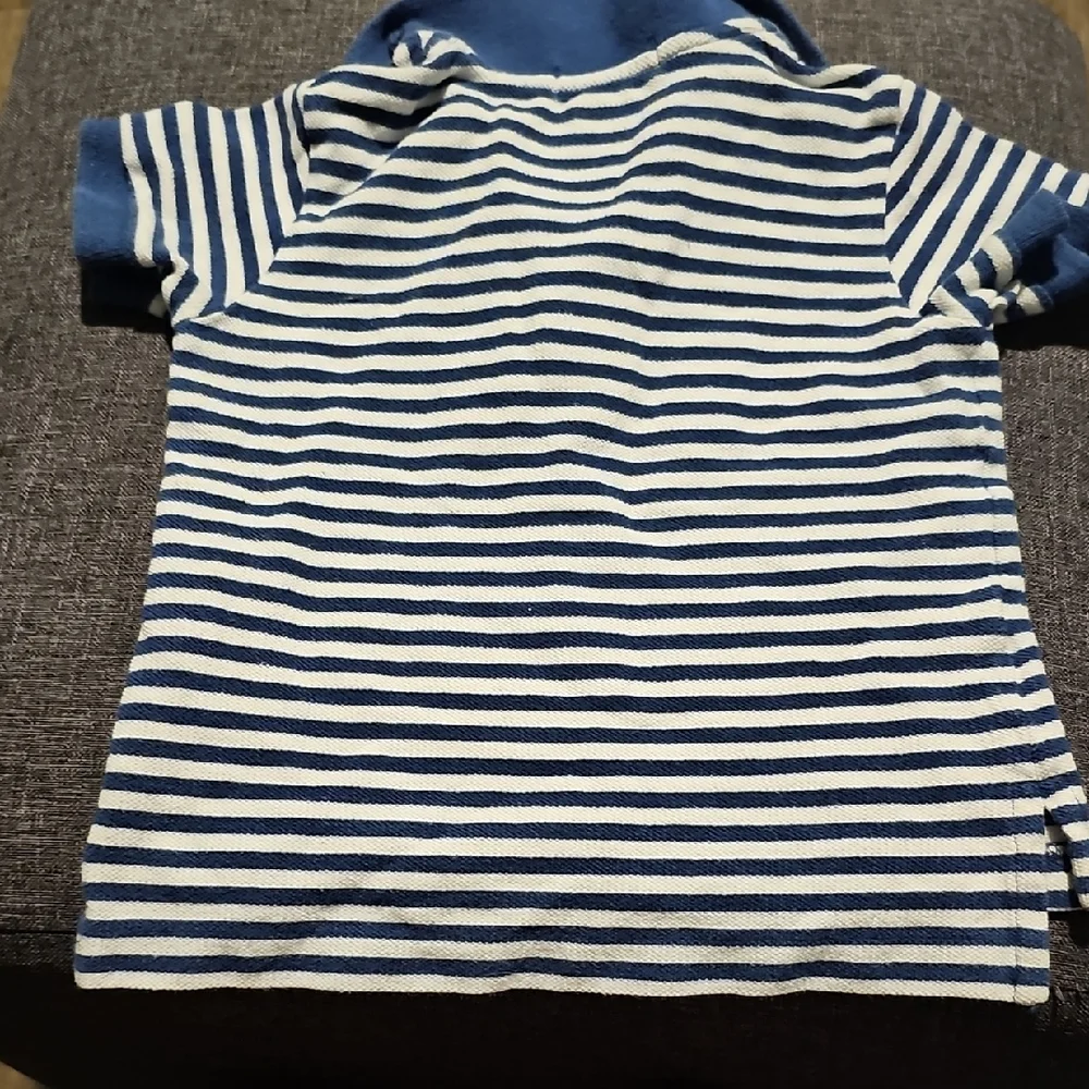 Polo Ralph Lauren Navy White Striped Polo Blue White 12 Months Toddler Shirt